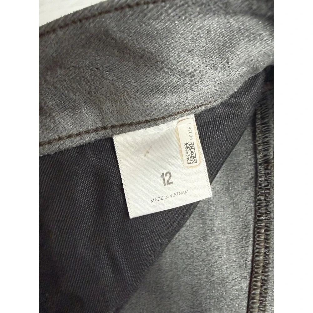 Express 12 Vegan Leather‎ Midi Skirt Brown Straight Front Slit